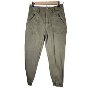 L.T.J LETTER TO JULIET Women's Green Crop Zipper Pockets SZ M
